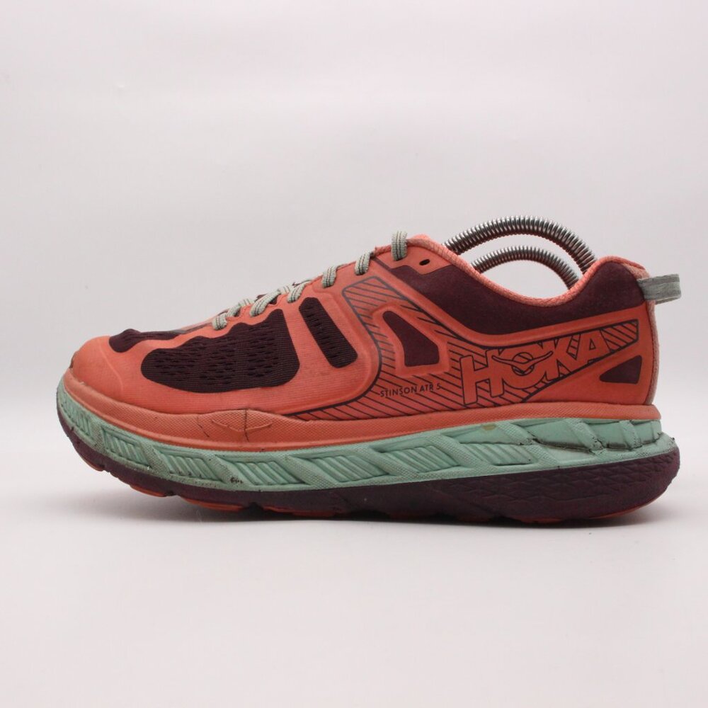 Hoka One One Stinson ATR 5 Women's Size 9.5  Orange Green Casual Sneaker - Picture 4 of 10